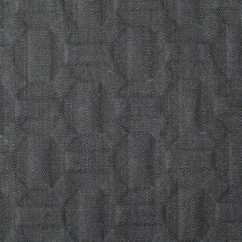 Dark gray flora metalasse fabric sample with a dense, quilted geometric diamond pattern and matte finish, model EB33 from Bonaldo fabrics.